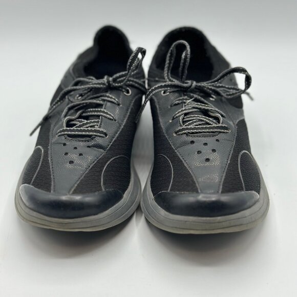 BZEES Women's Flame Black Fabric Comfort Low Top Lace-Up Walking Sneakers 7.5M - Picture 4 of 8